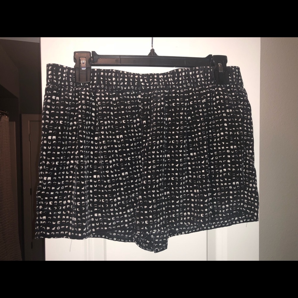 Black and white shorts